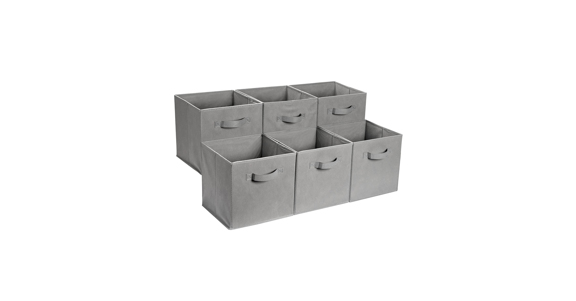 Amazon Basics Collapsible Fabric Storage Cubes, 6-Pack (Gray)