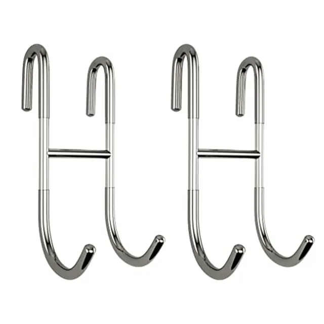 HULK Metallic Over-the-Door Hooks, 2-Pack (Silver)