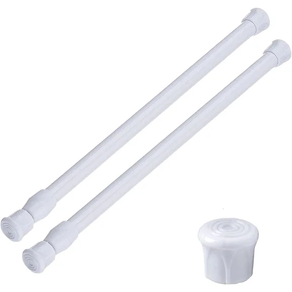 IYQ Adjustable Spring Tension Curtain Rods, 2-Pack (White)