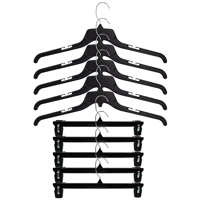 The JOY Hangers by Joy Mangano, Anti-Slip, 10-Pack (Black)