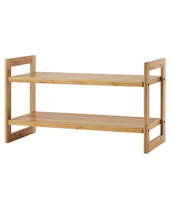 Seville Classics 2-Tier Bamboo Shoe Rack (Espresso)